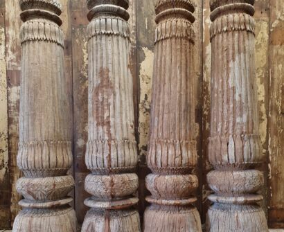 hand carved teak raw temple pillars decorative homewares artefacts
