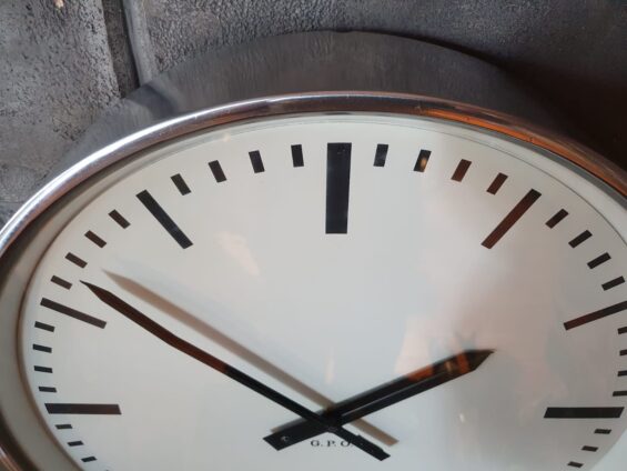 polished chrome post office clock decorative clocks