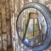 round industrial metal mirrors