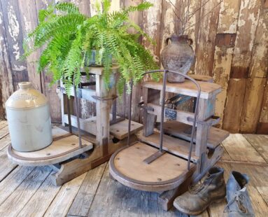 vintage industrial potato sack weighing scales decorative homewares garden