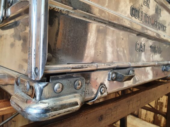 polished aluminium british rail collico trunk furniture storage homewares