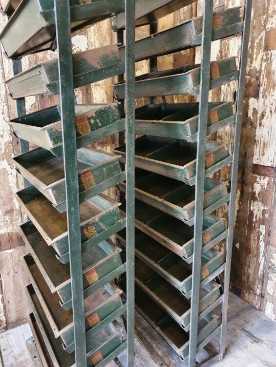 vintage bertram thomas tiltrack storage racking system furniture storage industrial