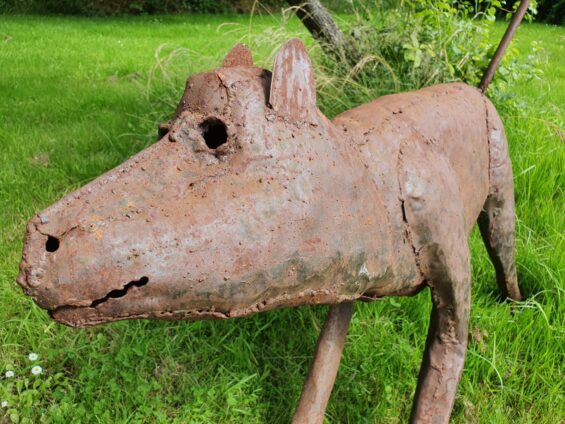 rusty metal animal sculpture decorative art garden decorative
