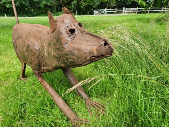 rusty metal animal sculpture decorative art garden decorative