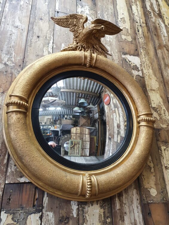 gilt regency convex mirror eagle mirrors