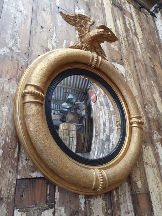 gilt regency convex mirror eagle mirrors