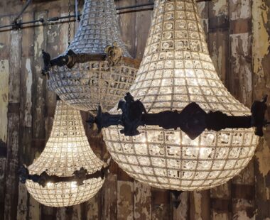 french empire lead and crystal chandelier lighting