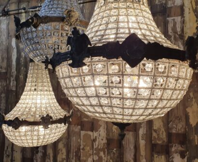 french empire lead and crystal chandelier lighting