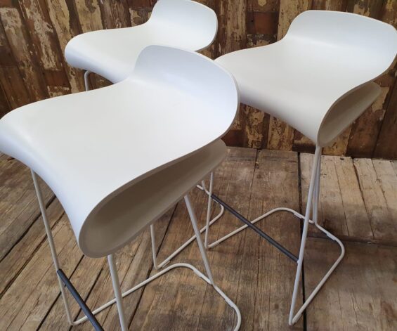 kristalia white bar stools seating stools