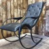 winfield style metal and leather rocking chair seating occasional chairs