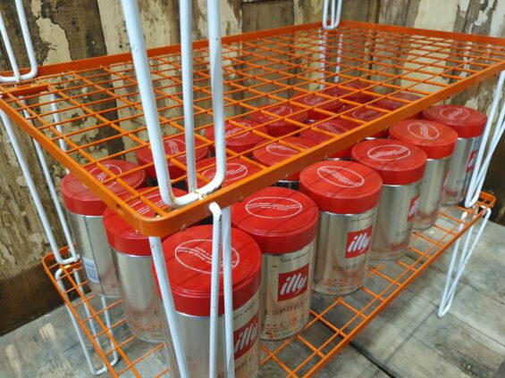 orange stacking wire display rack 3 tier furniture storage homewares