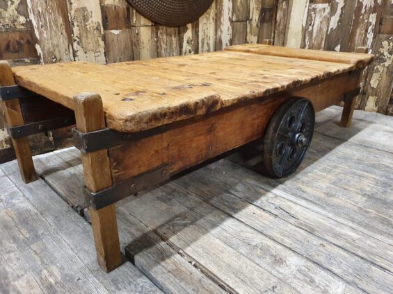 industrial wheeled mill trolley furniture tables industrial