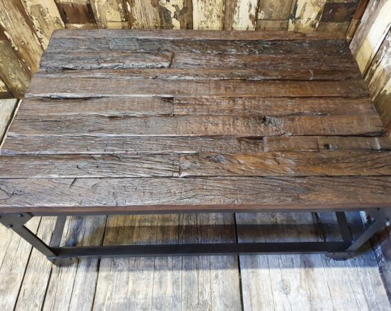 reclaimed large wood metal coffee table furniture tales industrial
