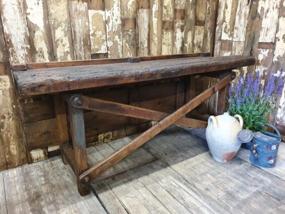 wooden flap down workbench furniture tables industrial