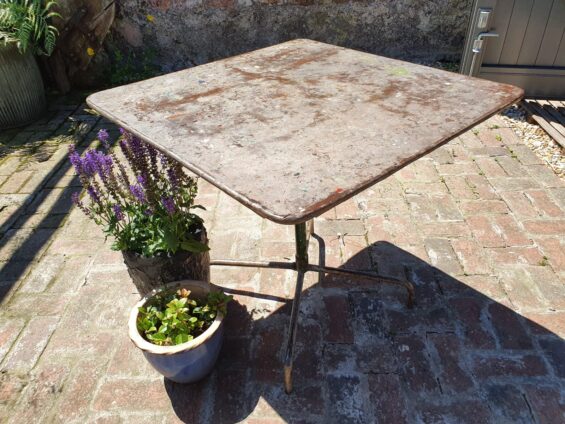 square metal flip top bistro table garden furniture
