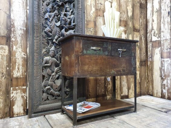 metal drawered console table furniture tables industrial storage