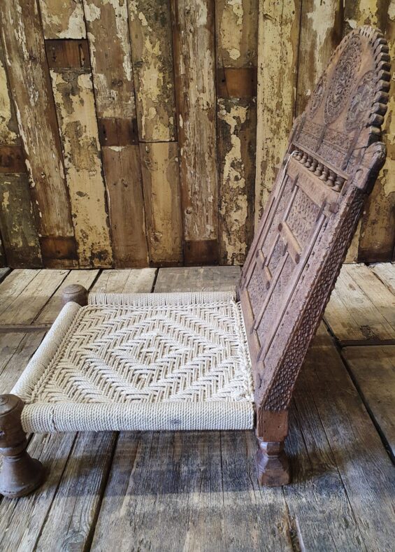 wood and rope low chair seating occasional chairs