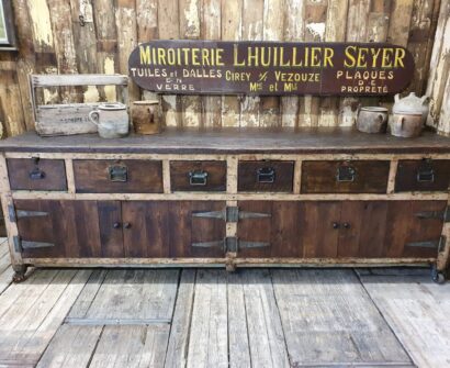 large wooden workbench furniture tables storage industrial