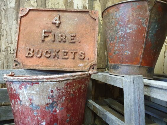 metal fire buckets decorative homewares garden