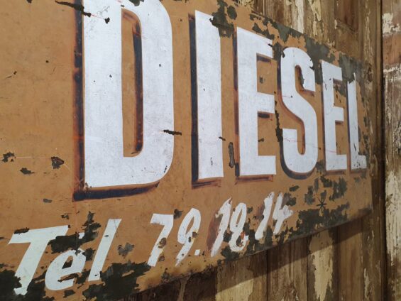 hand painted steel diesel sign decorative art decorative homewares industrial