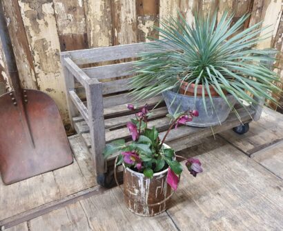 wheeled hardwood garden display stand garden furniture storage