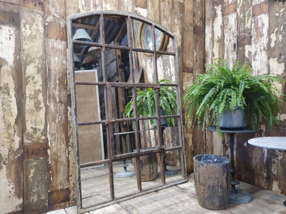 cast iron window mirror garden industrial