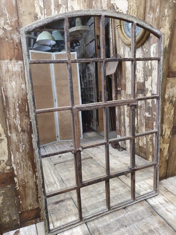 cast iron window mirror garden industrial