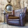 leather wing back seating armchair