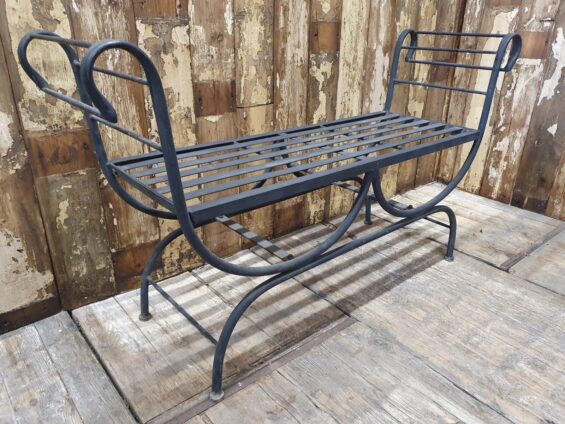 metal strap curule bench garden furniture occasional chairs