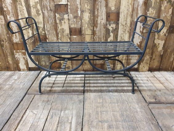 metal strap curule bench garden furniture occasional chairs