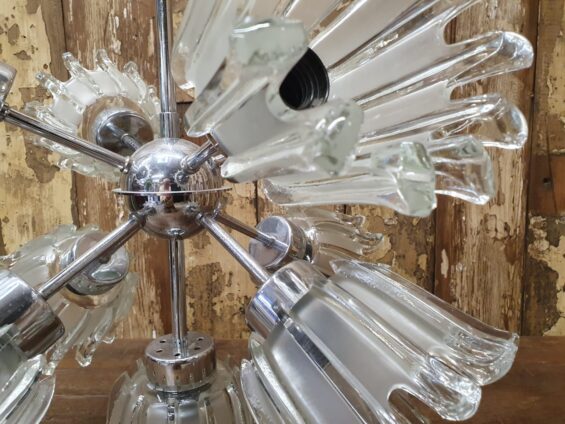brass and glass sputnik chandelier lighting