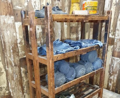 wooden shoemakers rack furniture storage industrial