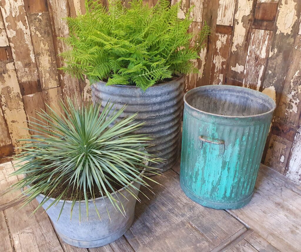 Fluted Galvanised Bottomless Planter