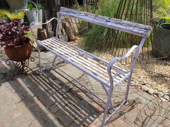 metal strap bench garden furniture seating