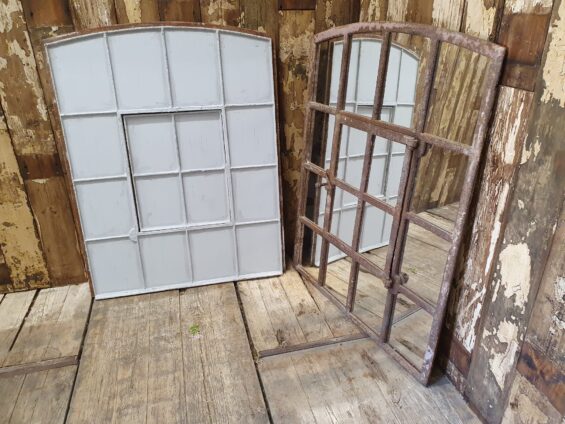 arch top cast iron window mirrors industrial