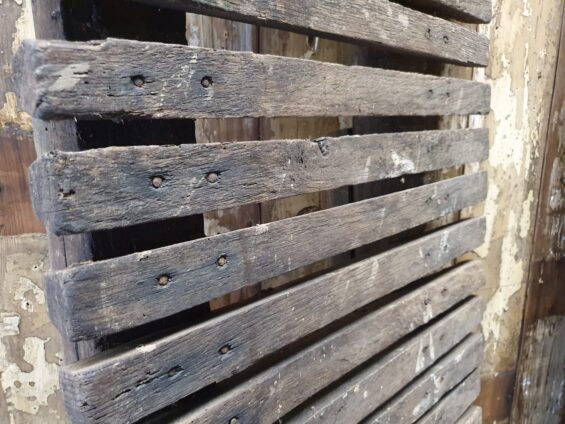 wooden slatted cider press panels decorative homewares garden