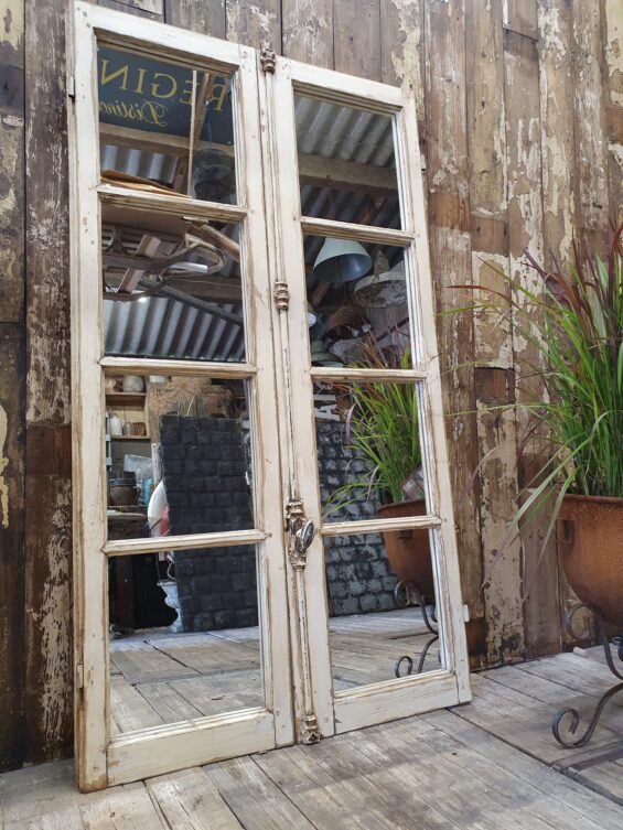 8 panel wooden mirrored french windows mirrors garden
