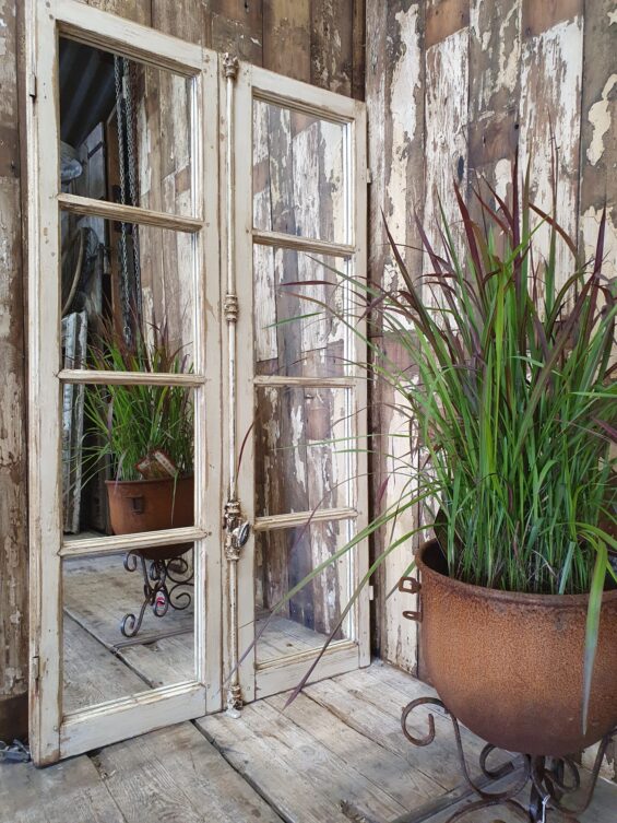 8 panel wooden mirrored french windows mirrors garden