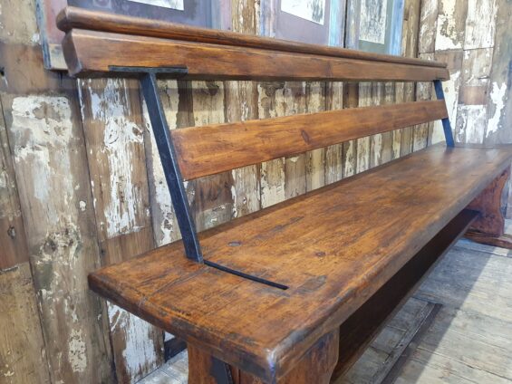 pine and cast iron reversible tram benches seating occasional chairs garden furniture