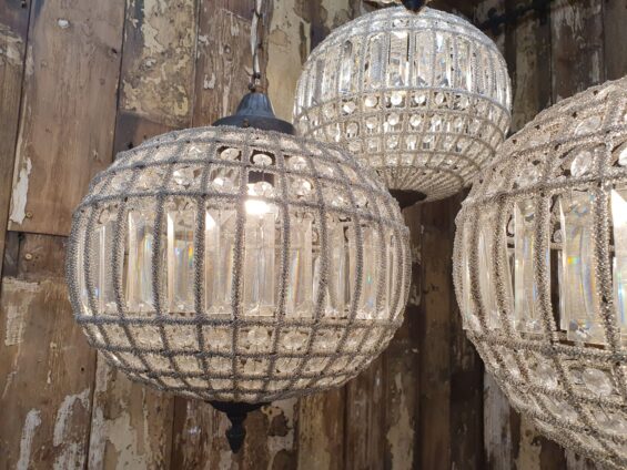 Lead and glass globe basket french chandelier lighting