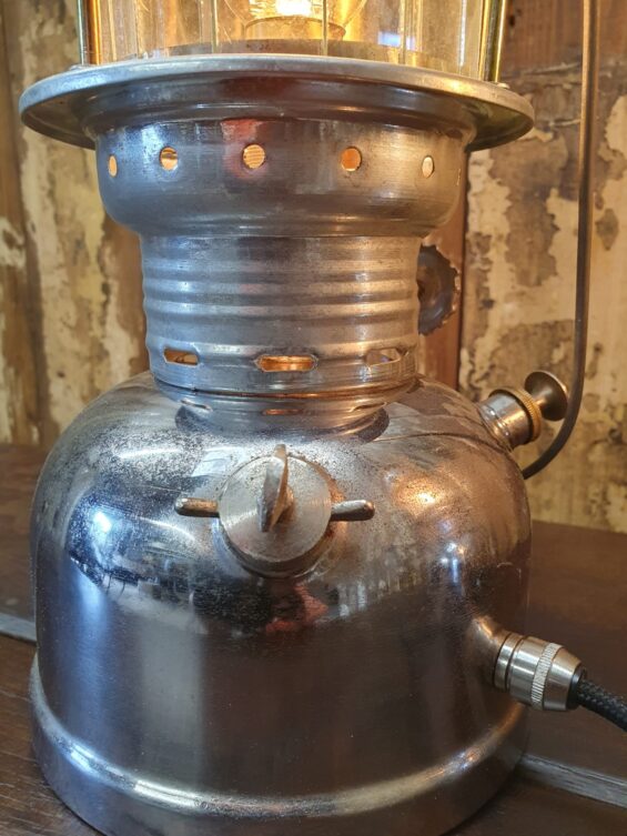 converted paraffin table lamp lighting