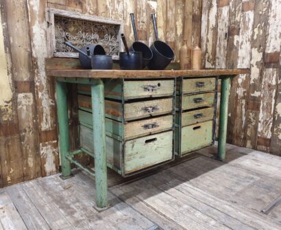 wood metal workbench drawers furniture storage industrial