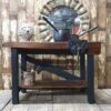 wooden workbench vice furniture tables industrial