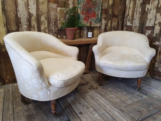 fabric french armchairs seating
