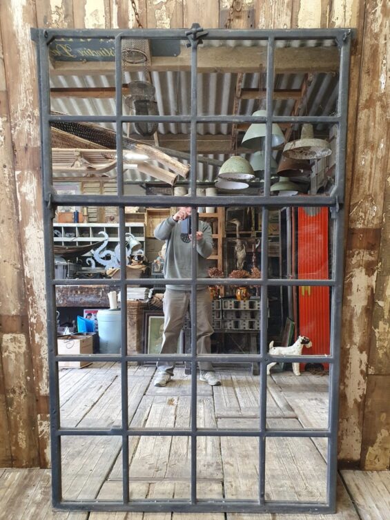 cast iron factory window mirror industrial garden