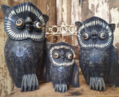 wooden owl figures decorative homewares art