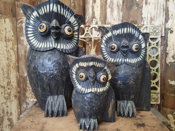 wooden owl figures decorative homewares art