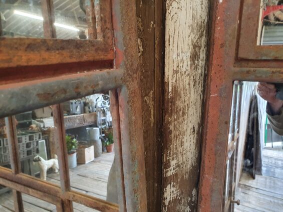 cast iron factory window mirrors industrial garden