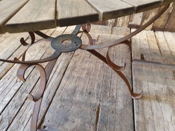 wooden steel garden table furniture