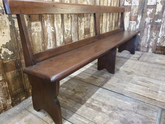 pair of wooden church pews seating occasional chairs